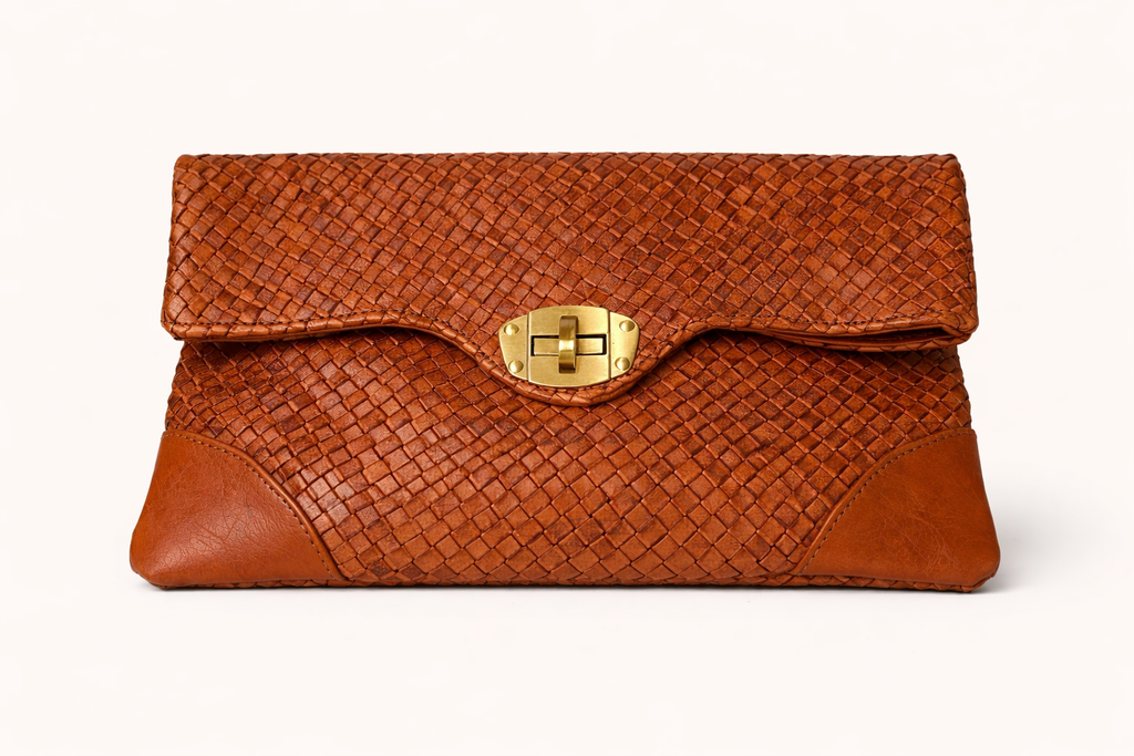 Marrakech Heritage Woven Leather Clutch