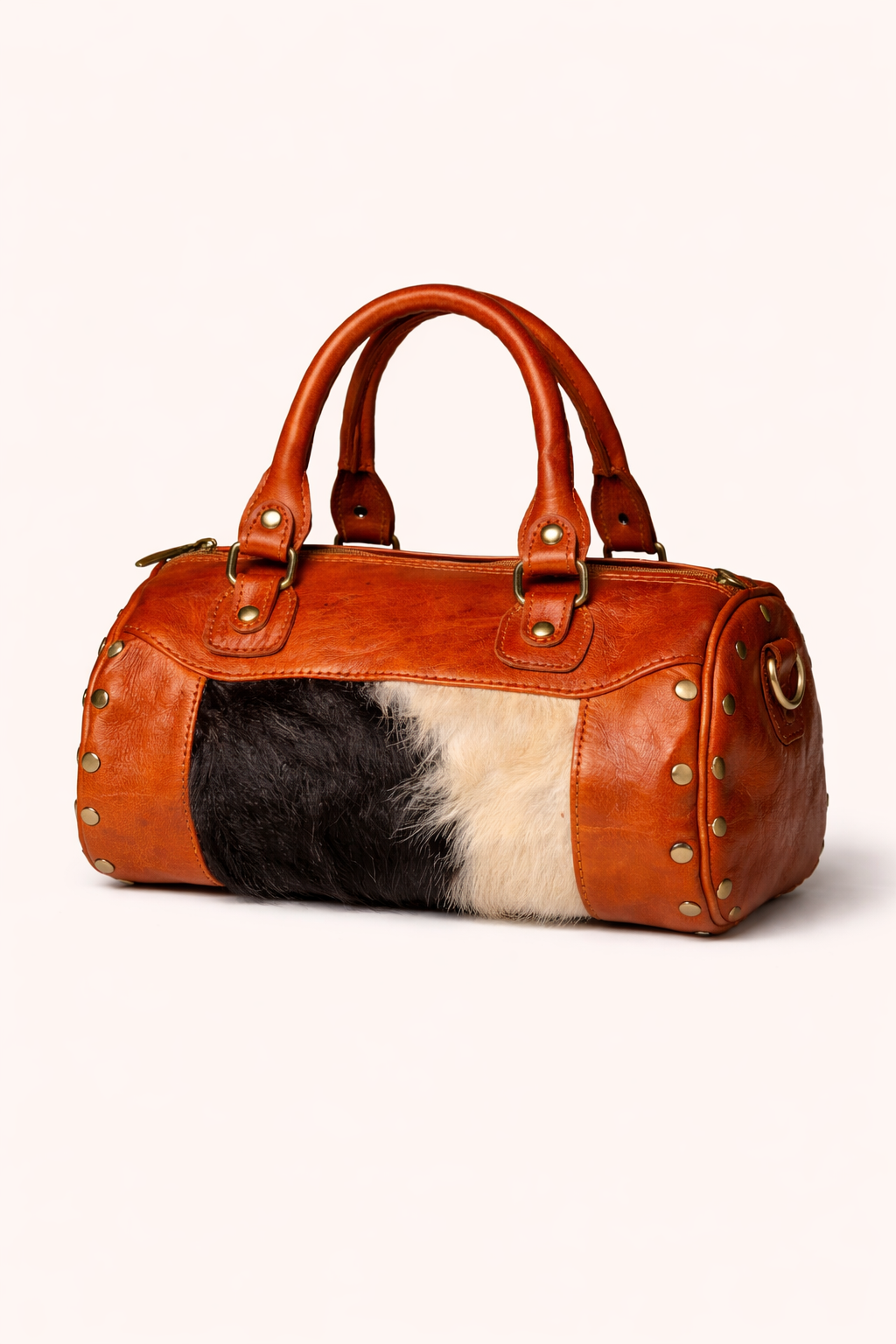 Atlas Mini Duffle – Leather & Hair-On