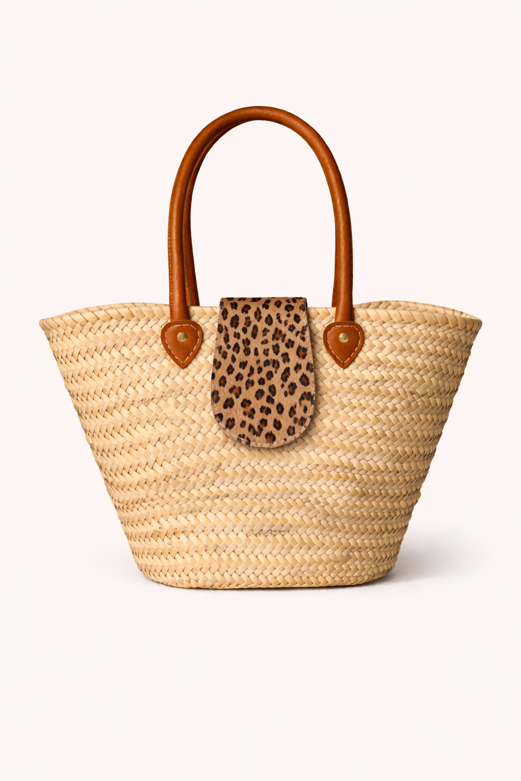 Doum Palm Basket – Leopard Hair-On Tab