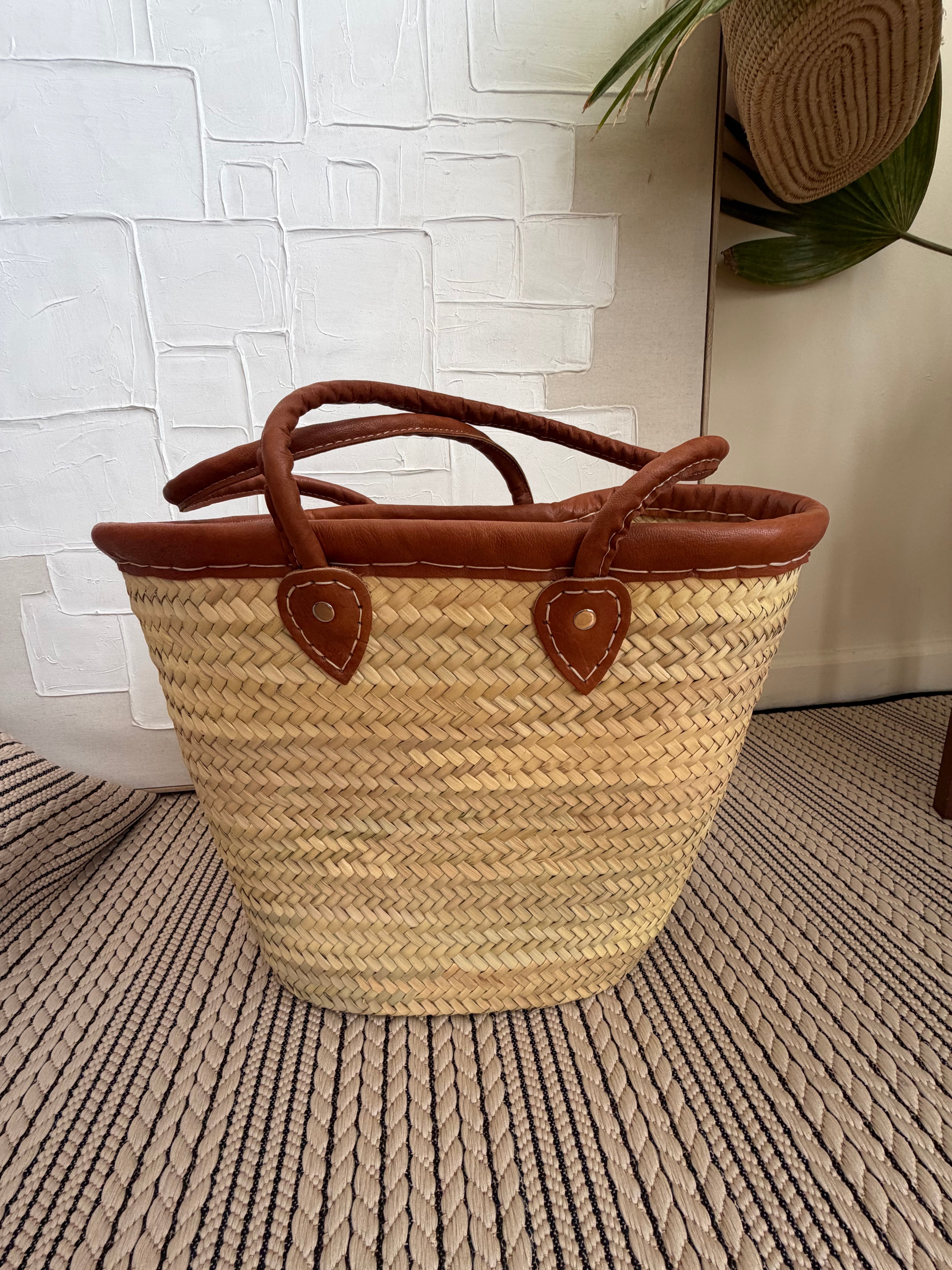 Marrakesh Doum Tote – Leather Handles